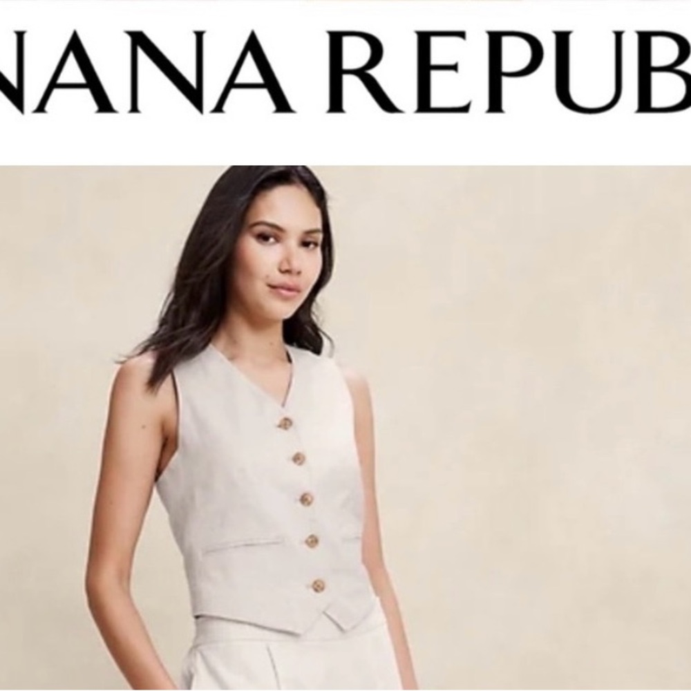 3-piece piece Banana Republic Suit Linen Wide-Leg Pants and Blazer size 16 - Picture 12 of 12